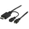 VALUELINE Μετατροπέας MHL Micro USB σε HDMI + Micro USB B θηλυκό 1m Μαύρο VLMP 39010 B1.00